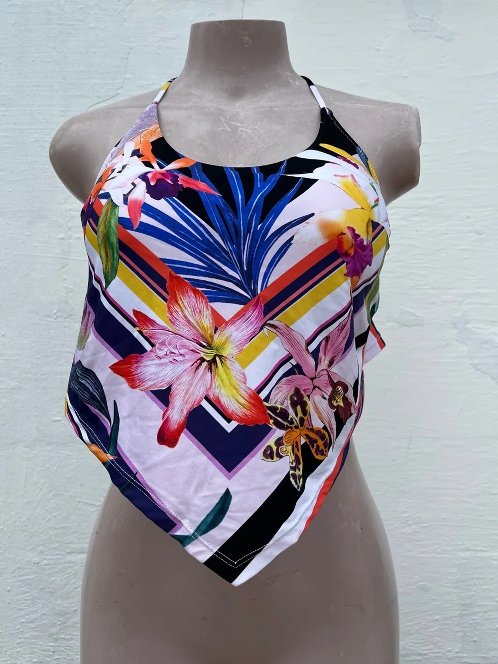 Trina Turk Pink Floral Multicolor Swim Top